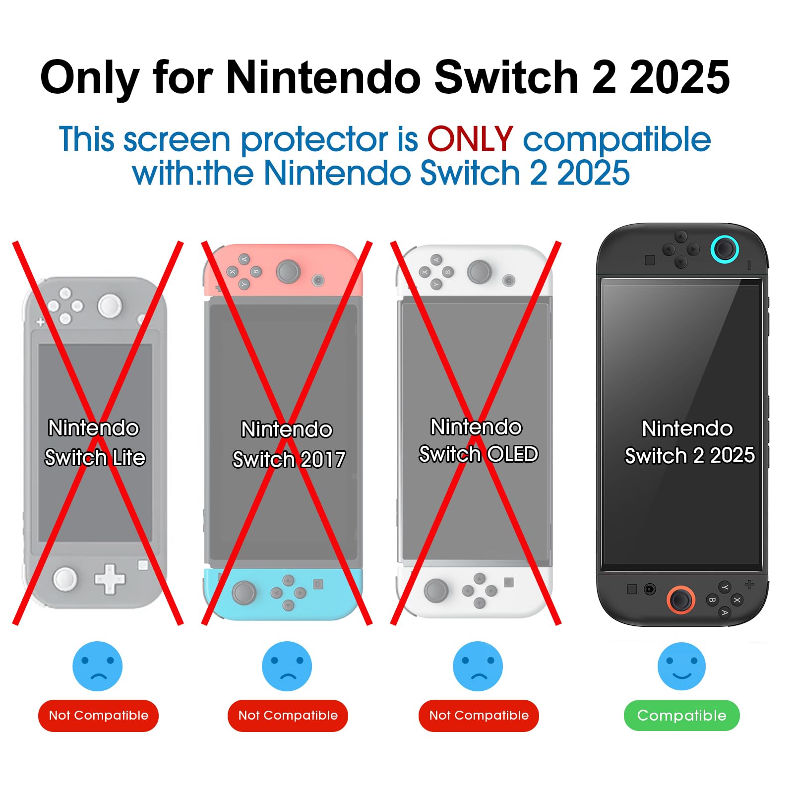 amFilm Auto-Alignment OneTouch for Nintendo Switch 2 Screen Protector 2025 | Tempered Glass Accessories, 30s Install, Bubble Free, Scratch & Drop Resistant, Touch Sensitive, 7.9'' Transparent [2 Pack]