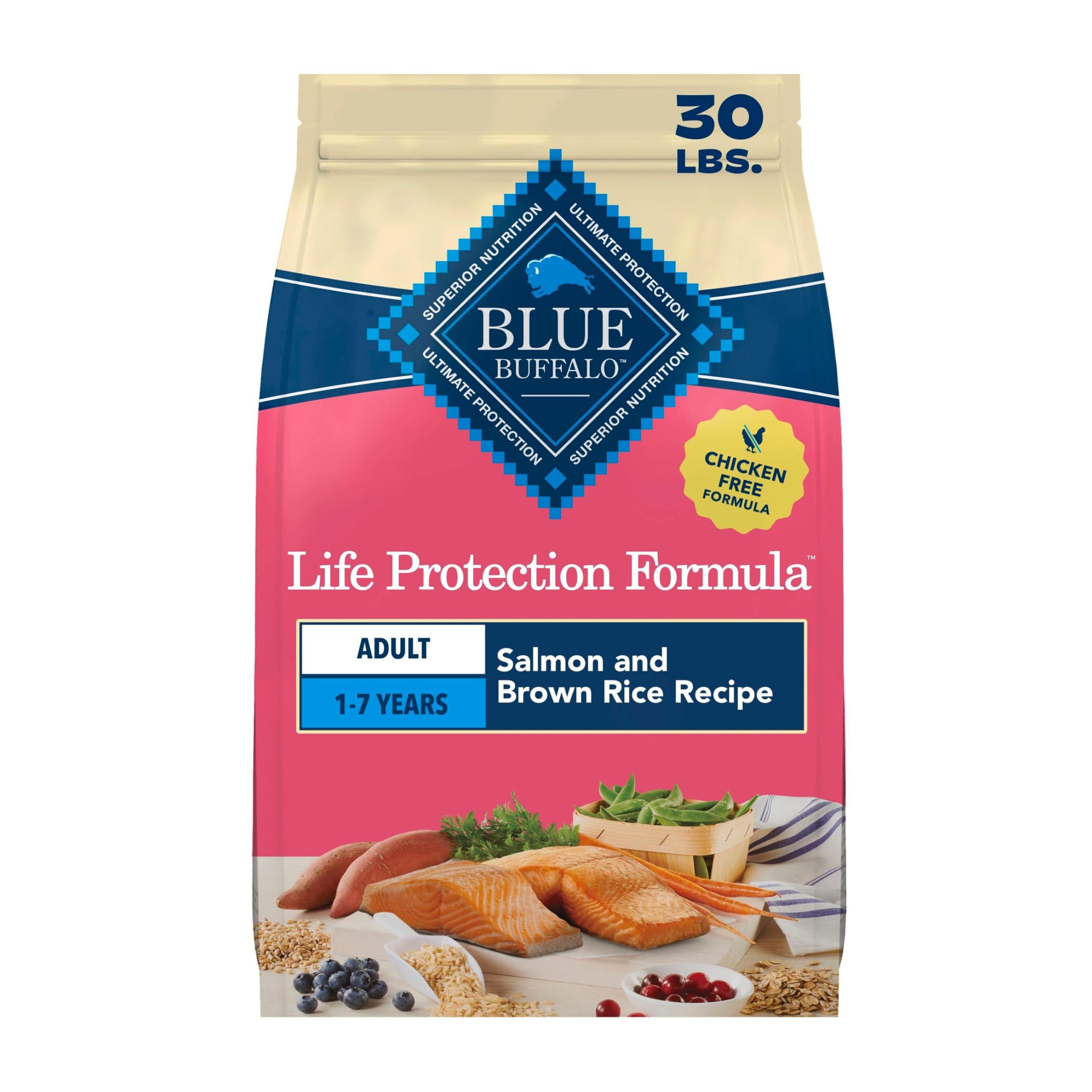 Blue Buffalo Life Protection Formula Chicken Adult Dry Dog Food, 5 lb | Real Chicken #1 Ingredient, Supports Immunity with Antioxidant-Rich LifeSource Bits, Promotes Healthy Muscle Development