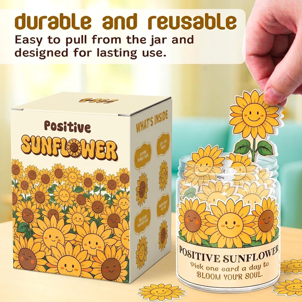 DEARMINE 60 Positive Pickle Cards Jar, Birthday Gifts for Women, Teens, Adults, Back to School Gift, White Elephant Gifts, Stocking Stuffers, Teen Girl Gifts Trendy Stuff