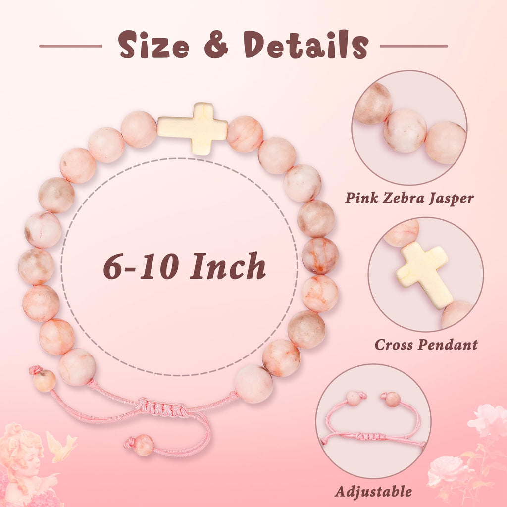 Sereney Birthday Gifts for Girls, 1-16 Year Old Girl Birthday Bracelet Gift | Adjustable Cross Pearl Beaded Bracelet, Happy Birthday Gifts for Daughter Granddaughter Niece, Handmade Link for Happy Bday
