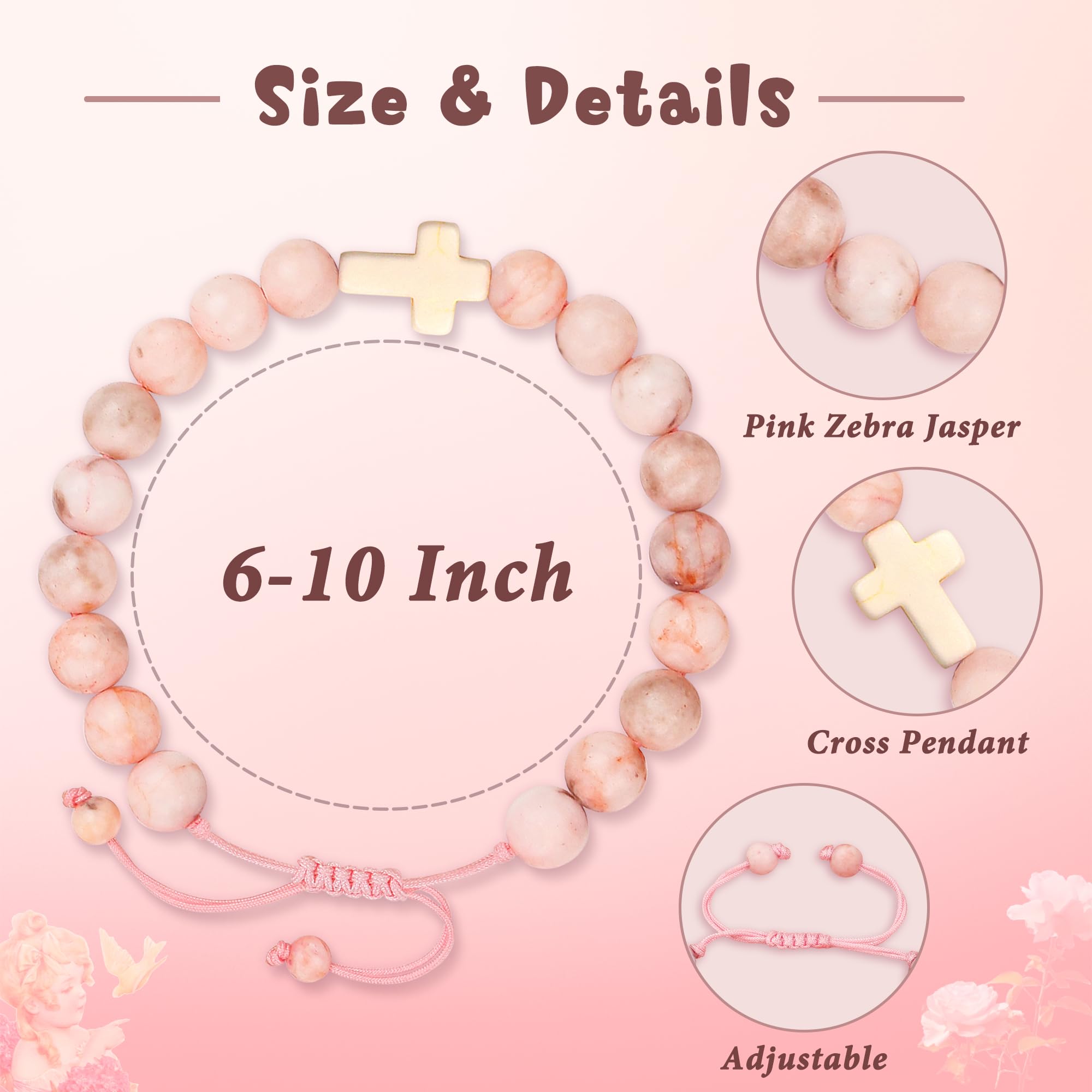 Sereney Birthday Gifts for Girls, 1-16 Year Old Girl Birthday Bracelet Gift | Adjustable Cross Pearl Beaded Bracelet, Happy Birthday Gifts for Daughter Granddaughter Niece, Handmade Link for Happy Bday