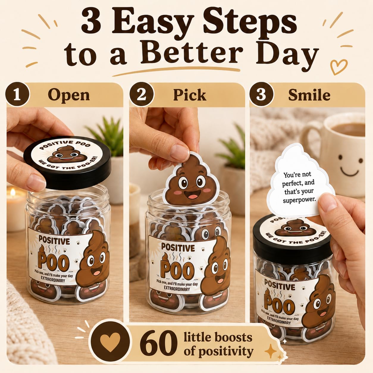 DEARMINE 60 Positive Pickle Cards Jar, Birthday Gifts for Women, Teens, Adults, Back to School Gift, White Elephant Gifts, Stocking Stuffers, Teen Girl Gifts Trendy Stuff