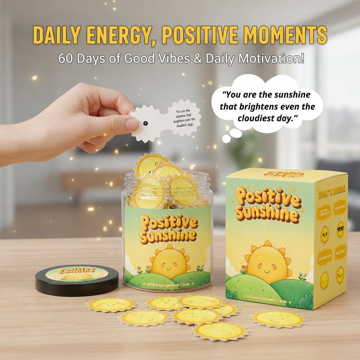 DEARMINE 60 Positive Pickle Cards Jar, Birthday Gifts for Women, Teens, Adults, Back to School Gift, White Elephant Gifts, Stocking Stuffers, Teen Girl Gifts Trendy Stuff