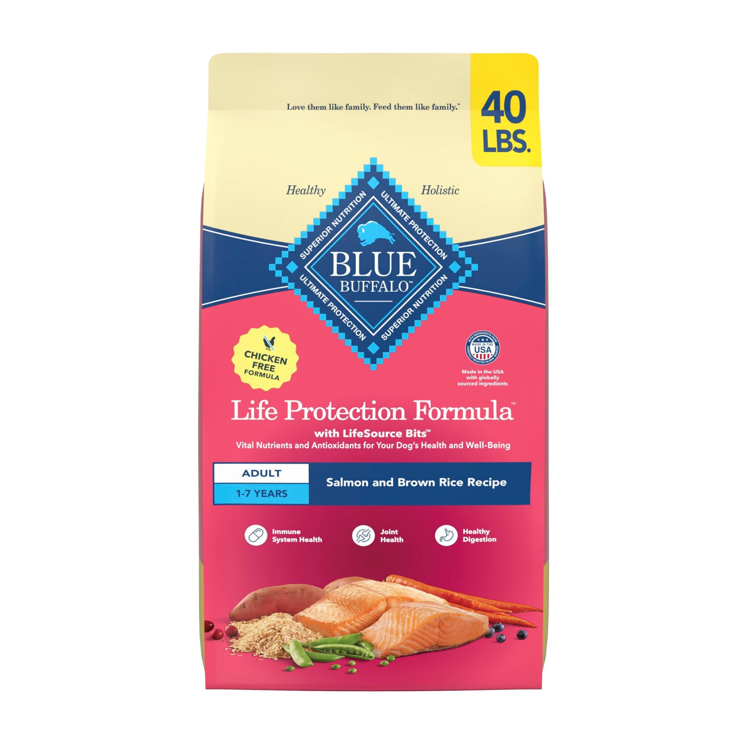 Blue Buffalo Life Protection Formula Chicken Adult Dry Dog Food, 5 lb | Real Chicken #1 Ingredient, Supports Immunity with Antioxidant-Rich LifeSource Bits, Promotes Healthy Muscle Development