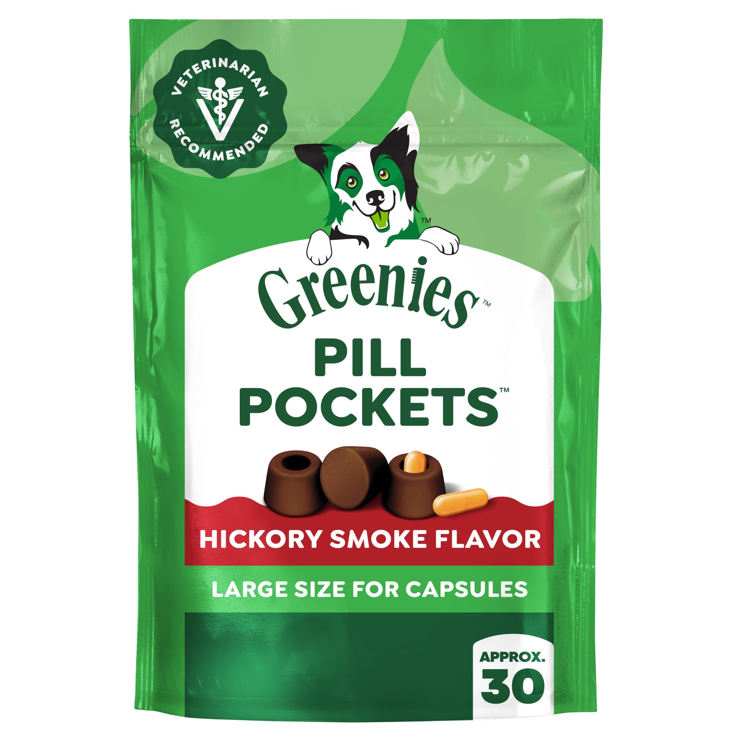 Greenies Pill Pockets Large Size Dog Treats, Peanut Butter, 15.8 oz | Vet-recommended, capsule size, low calorie, odor masking, stress- and mess-free medication experience