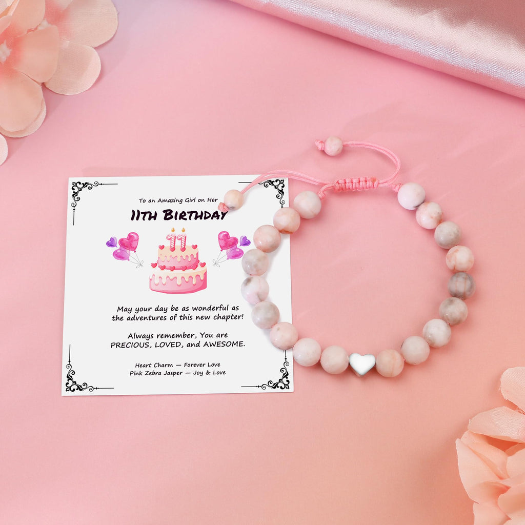 Sereney Birthday Gifts for Girls, 1-16 Year Old Girl Birthday Bracelet Gift | Adjustable Cross Pearl Beaded Bracelet, Happy Birthday Gifts for Daughter Granddaughter Niece, Handmade Link for Happy Bday