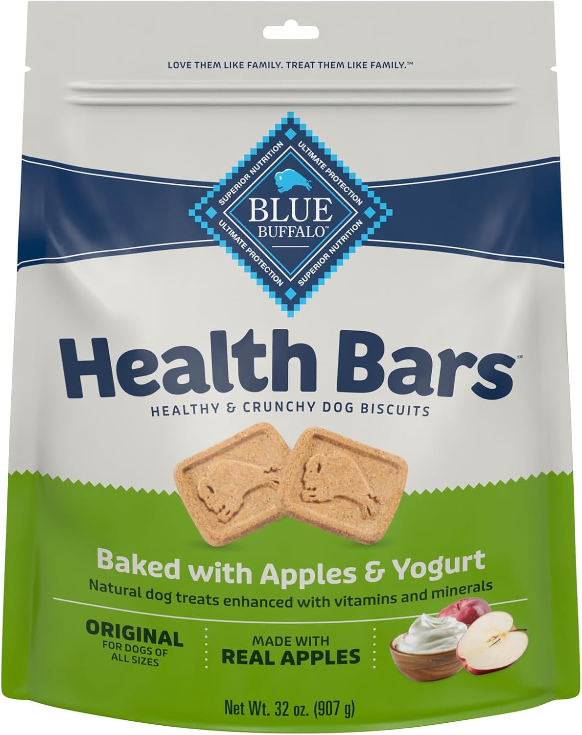 Blue Buffalo Health Bars Pumpkin & Cinnamon Dog Biscuits, 16 oz | Oven-Baked, Crunchy Texture, No Chicken By-Product, Corn, Wheat, or Soy