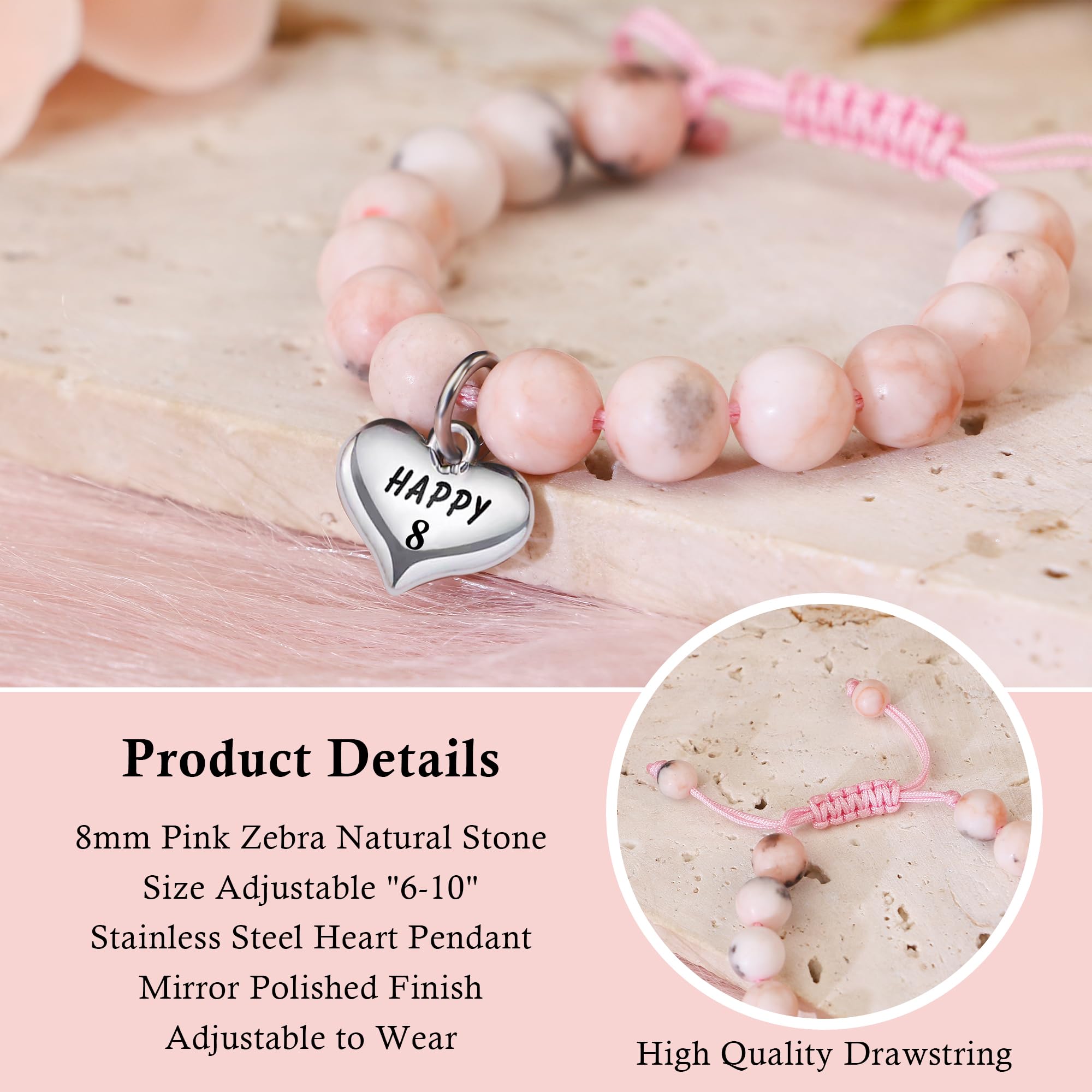 Sereney Birthday Gifts for Girls, 1-16 Year Old Girl Birthday Bracelet Gift | Adjustable Cross Pearl Beaded Bracelet, Happy Birthday Gifts for Daughter Granddaughter Niece, Handmade Link for Happy Bday