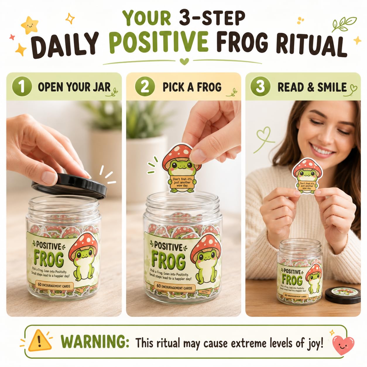 DEARMINE 60 Positive Pickle Cards Jar, Birthday Gifts for Women, Teens, Adults, Back to School Gift, White Elephant Gifts, Stocking Stuffers, Teen Girl Gifts Trendy Stuff