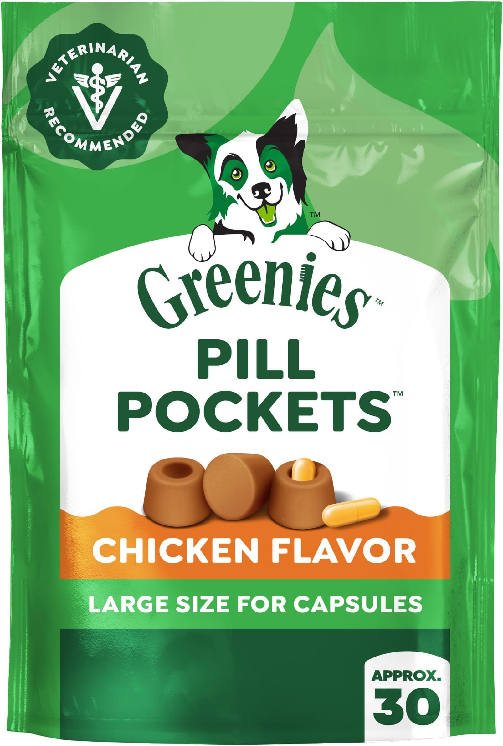 Greenies Pill Pockets Large Size Dog Treats, Peanut Butter, 15.8 oz | Vet-recommended, capsule size, low calorie, odor masking, stress- and mess-free medication experience