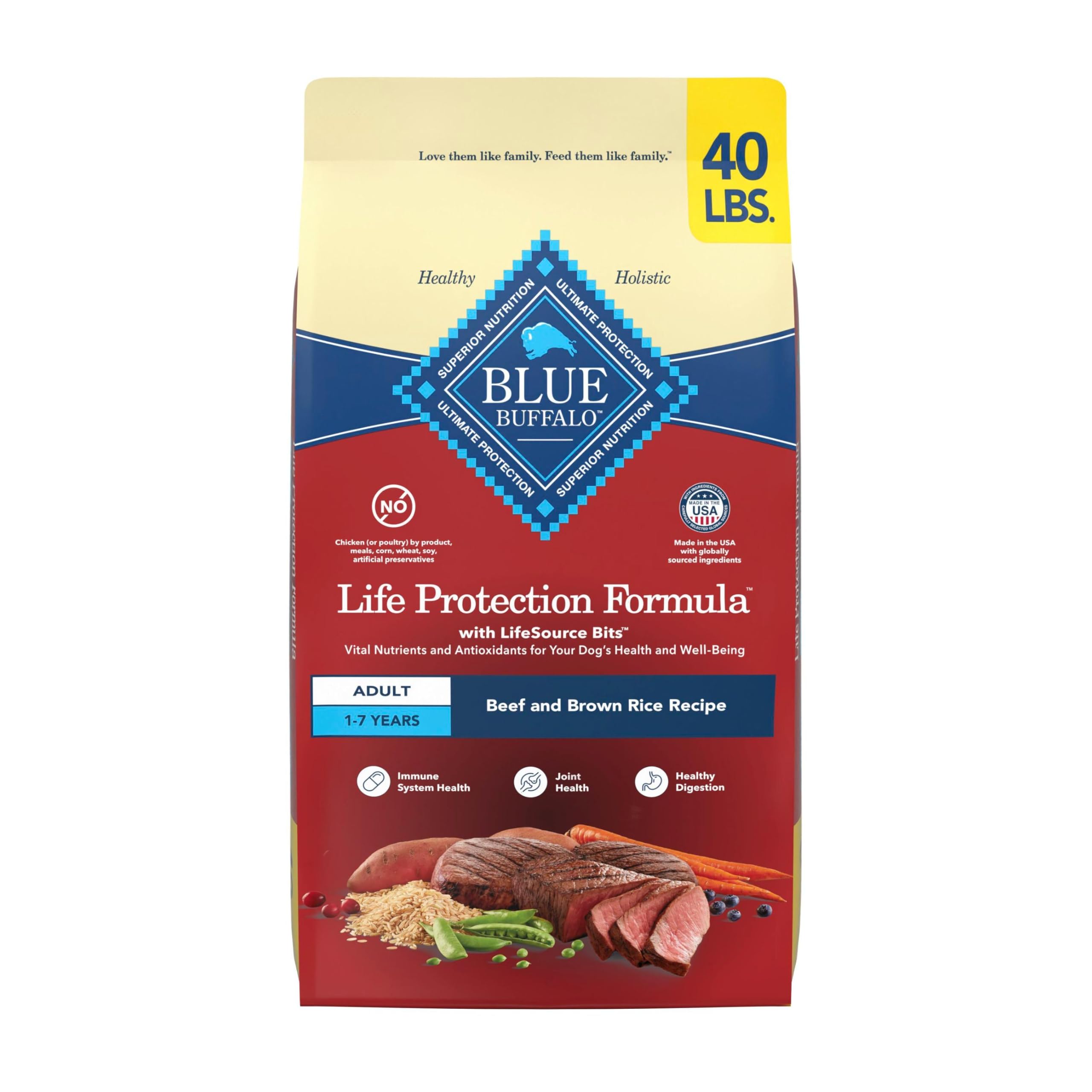 Blue Buffalo Life Protection Formula Chicken Adult Dry Dog Food, 5 lb | Real Chicken #1 Ingredient, Supports Immunity with Antioxidant-Rich LifeSource Bits, Promotes Healthy Muscle Development