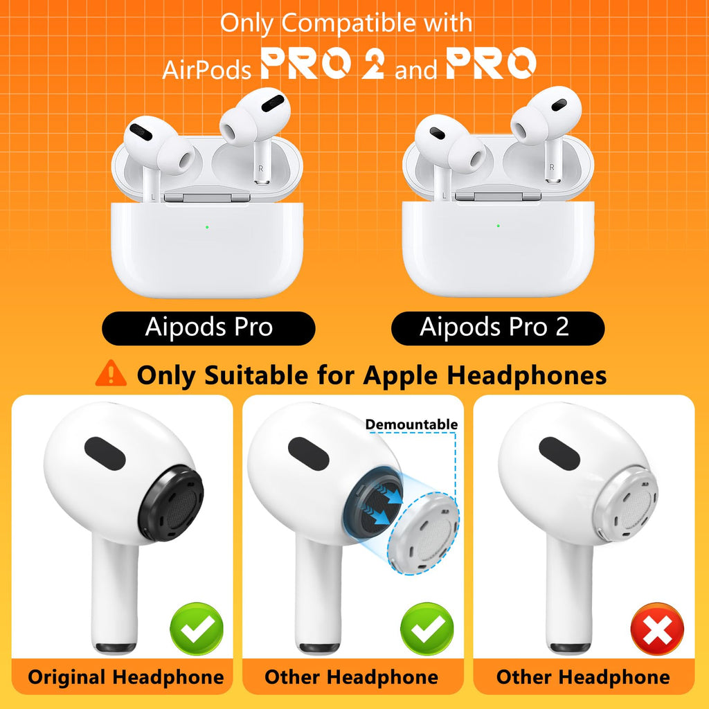 Inesore 4 Pairs Replacement Ear Tips for AirPods Pro 2nd/1st (Dark red) | with Noise Reduction Hole & Built-in dust Guard Screen,Silicone,with Portable Storage Box & Cleaner Pen,4 Size (XS/S/M/L)