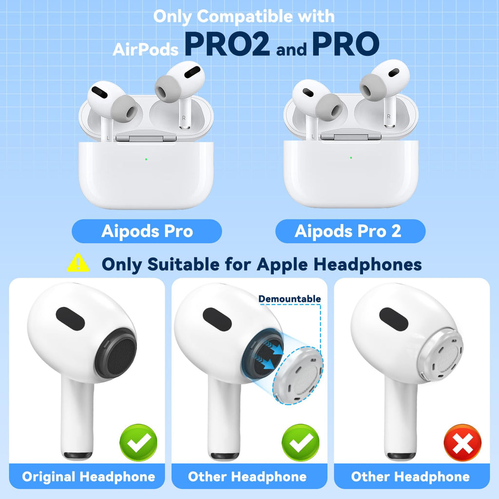 Inesore 4 Pairs Replacement Ear Tips for AirPods Pro 2nd/1st (Dark red) | with Noise Reduction Hole & Built-in dust Guard Screen,Silicone,with Portable Storage Box & Cleaner Pen,4 Size (XS/S/M/L)