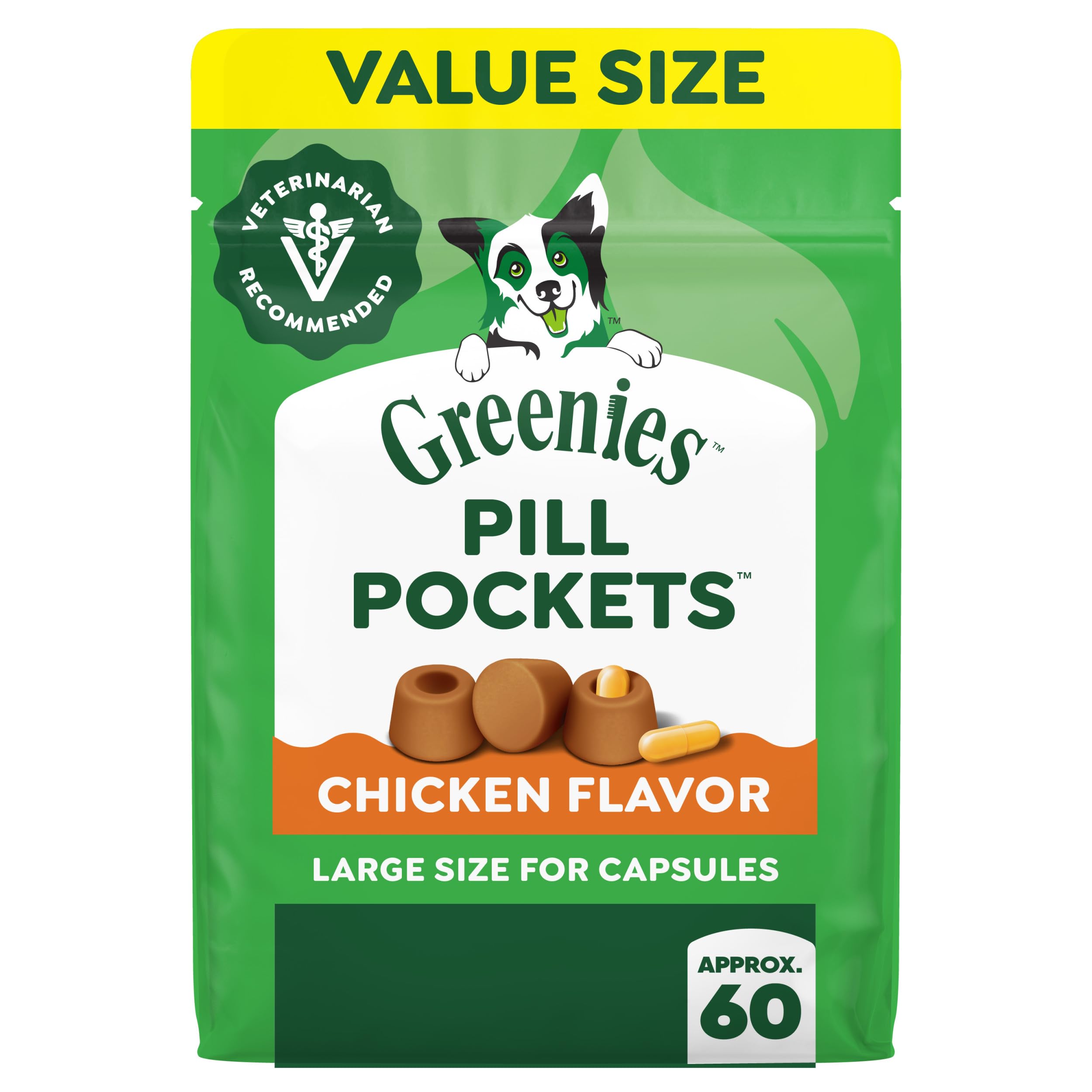 Greenies Pill Pockets Large Size Dog Treats, Peanut Butter, 15.8 oz | Vet-recommended, capsule size, low calorie, odor masking, stress- and mess-free medication experience