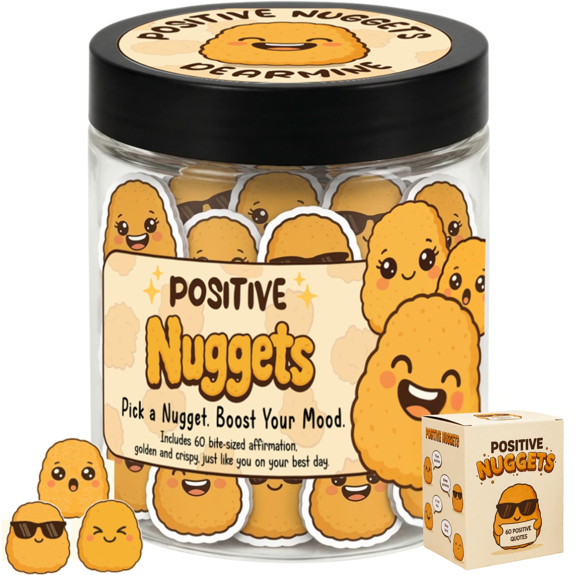 DEARMINE 60 Positive Pickle Cards Jar, Birthday Gifts for Women, Teens, Adults, Back to School Gift, White Elephant Gifts, Stocking Stuffers, Teen Girl Gifts Trendy Stuff