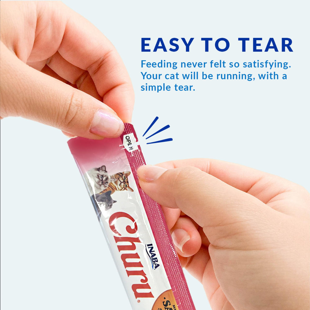 INABA Churu Cat Treats, Lickable, Squeezable Creamy Purée Cat Treat with Green Tea Extract & Taurine, 0.5 Ounces Each Tube, 20 Tubes, Tuna & Seafood Variety Box