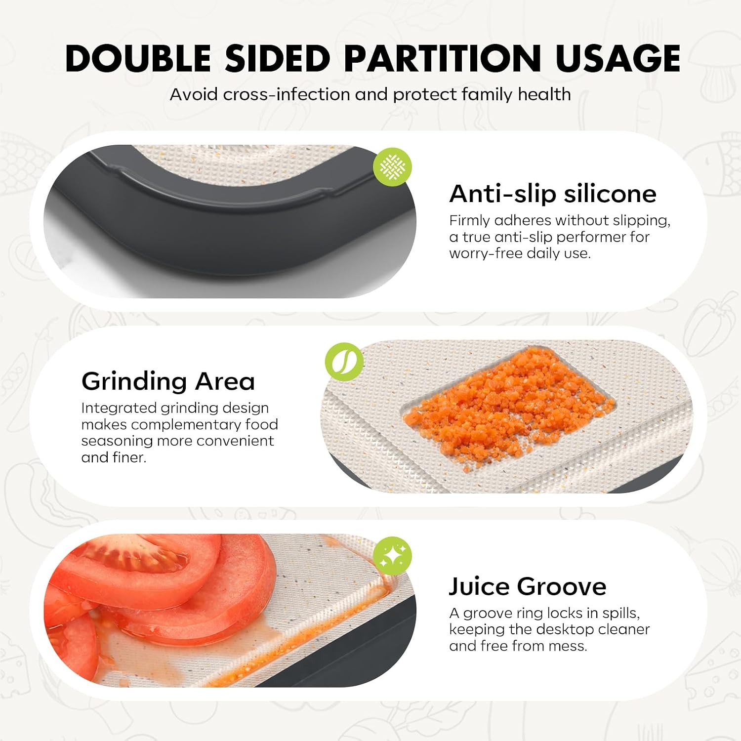 Titanium Cutting Board for Kitchen, Pure Titanium/PP, Size 16”×11” | Food Grade Materials, Separate Prep Surfaces for Raw & Cooked Food, Odor Resistant, Easy to Clean, Durable Kitchen Essential