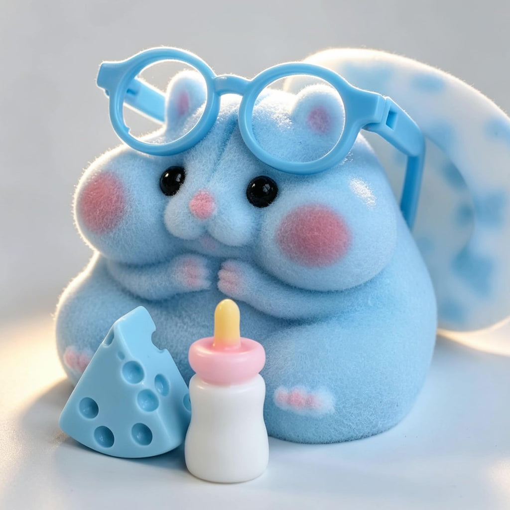Handmade Taba Squishy Hamster Toy, Cute Squishy Stress Relief Fidget Toy | CUTE SQUEEZE Soft Non-toxic Silicone Butter Cheese Dumpling Squishy, Fuzzy Animal Sensory Toys for Kids Adults, Pink