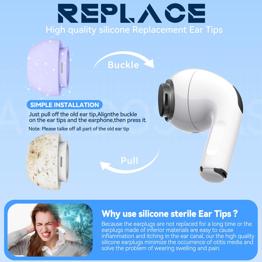 Inesore 4 Pairs Replacement Ear Tips for AirPods Pro 2nd/1st (Dark red) | with Noise Reduction Hole & Built-in dust Guard Screen,Silicone,with Portable Storage Box & Cleaner Pen,4 Size (XS/S/M/L)
