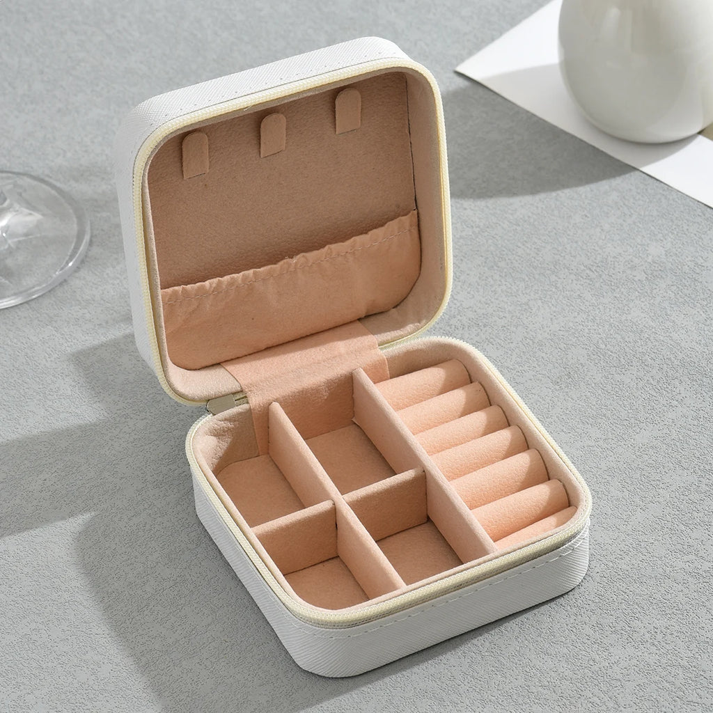 Simple ins macaroon jewelry box travel travel studs necklace ring jewelry box, portable