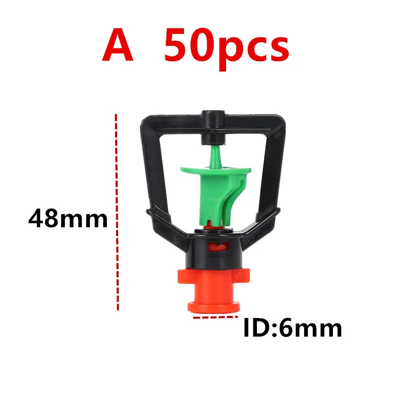 360 Degree Hanging Anti Drip Rotary Sprinklers Rotating Refraction Sprinklers Nozzle With Barb Threaded Connector