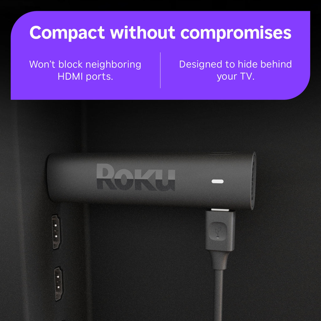 Roku Streaming Stick HD with Voice Remote | Compact 4K Streaming Device for TV with Roku Voice Remote & Long-Range Wi-Fi - Free & Live Local News, Sports