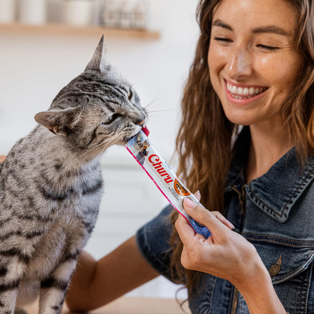 INABA Churu Cat Treats, Lickable, Squeezable Creamy Purée Cat Treat with Green Tea Extract & Taurine, 0.5 Ounces Each Tube, 20 Tubes, Tuna & Seafood Variety Box