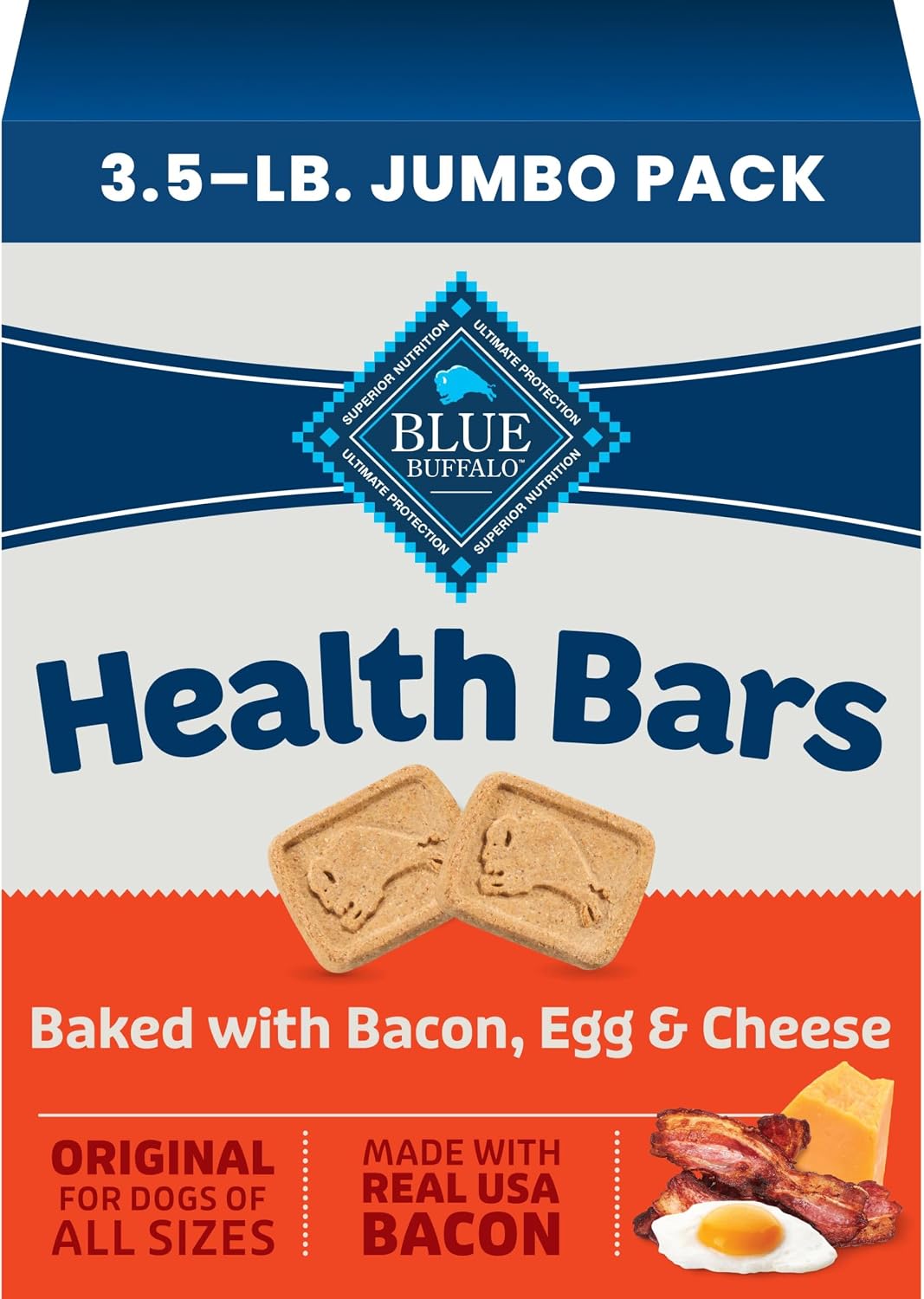 Blue Buffalo Health Bars Pumpkin & Cinnamon Dog Biscuits, 16 oz | Oven-Baked, Crunchy Texture, No Chicken By-Product, Corn, Wheat, or Soy