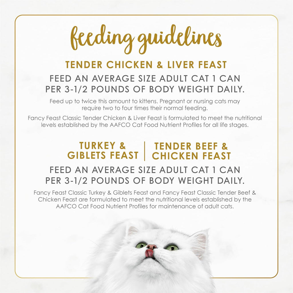 Purina Fancy Feast Gravy Lovers, Poultry & Beef Wet Cat Food, 3oz, 24-Pack | Variety Pack, grilled gourmet texture made with no artificial colors or preservatives, 100 percent complete and balanced