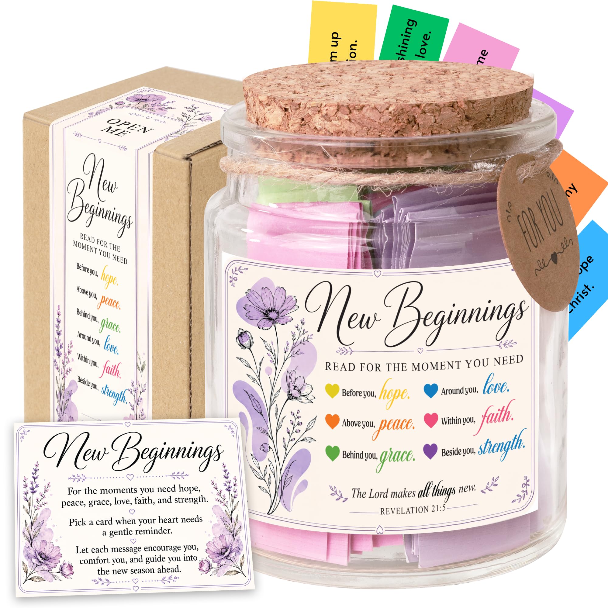 Bible Verses Jar for Daughter – Daughter Gifts From Mom, Graduation Gifts for Daughters, 92 Bible Verses Folded by hand, Christian Gift for Women