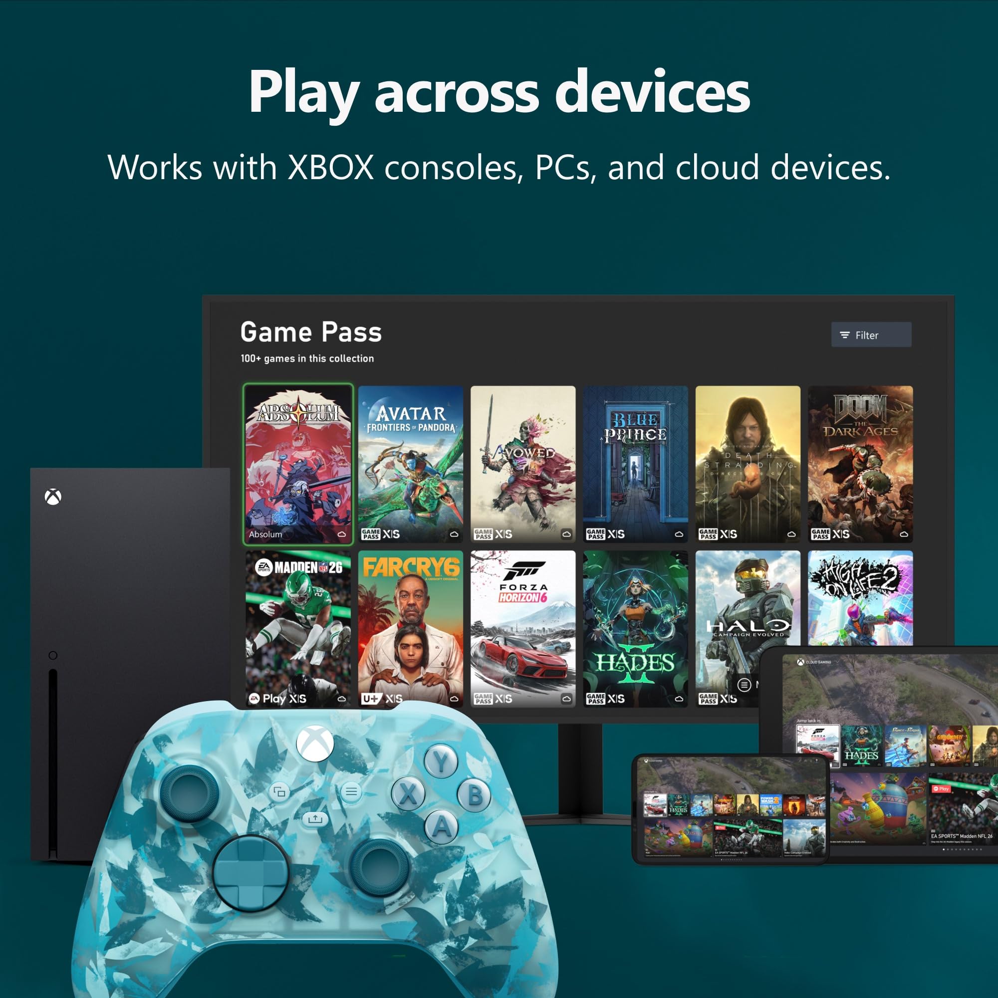 XBOX Wireless Gaming Controller | Shock Blue | Consoles, PCs, TVs, mobile, and more | Textured Grip | Wireless, Bluetooth, USB-C Connectivity