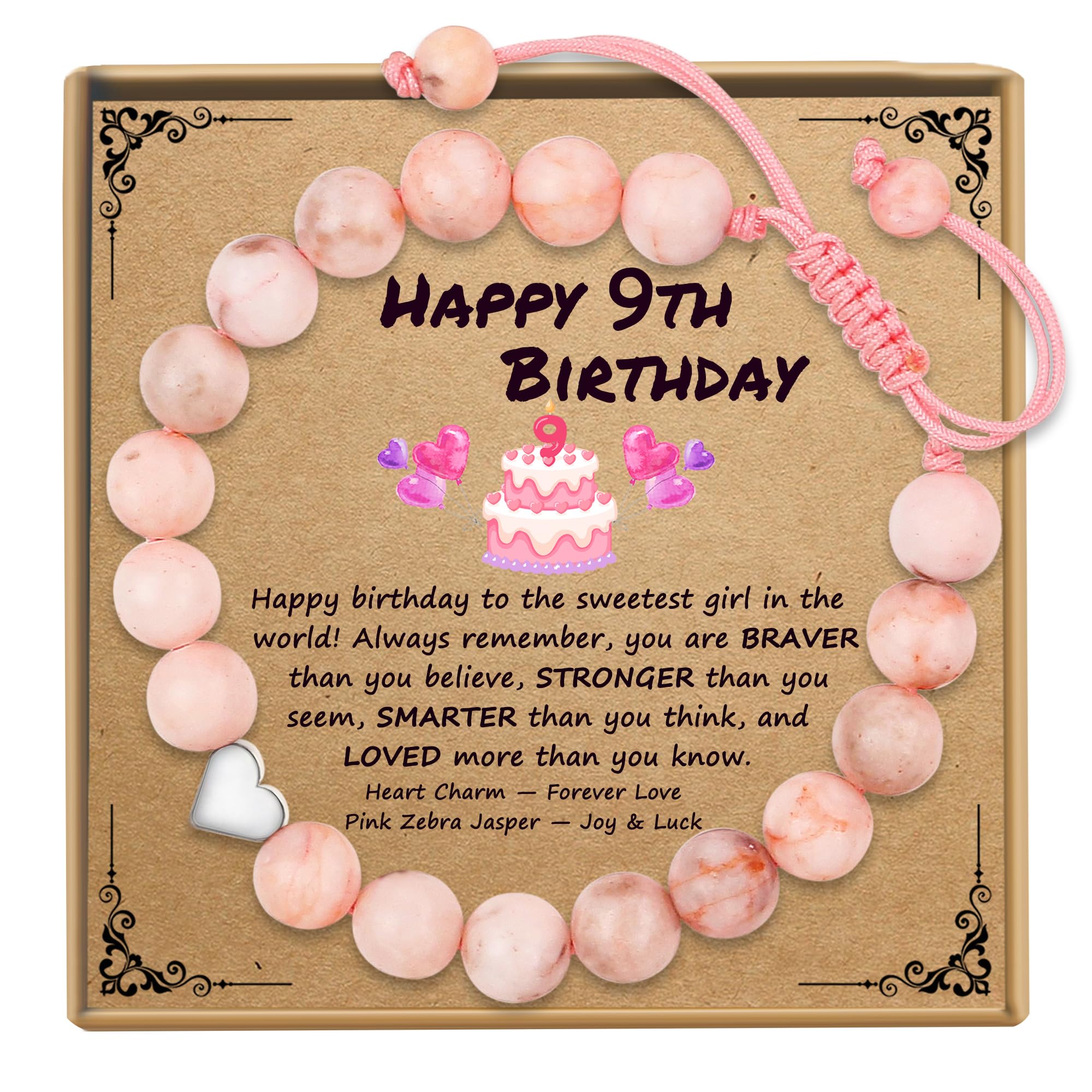 Sereney Birthday Gifts for Girls, 1-16 Year Old Girl Birthday Bracelet Gift | Adjustable Cross Pearl Beaded Bracelet, Happy Birthday Gifts for Daughter Granddaughter Niece, Handmade Link for Happy Bday
