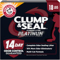 ARM & Hammer Clump & Seal Platinum Clumping Cat Litter, Online Only, 18 Lbs | Clumping Litter, Rock-Hard Clumps, Baking Soda Odor Eliminators, 14-Day Odor Control