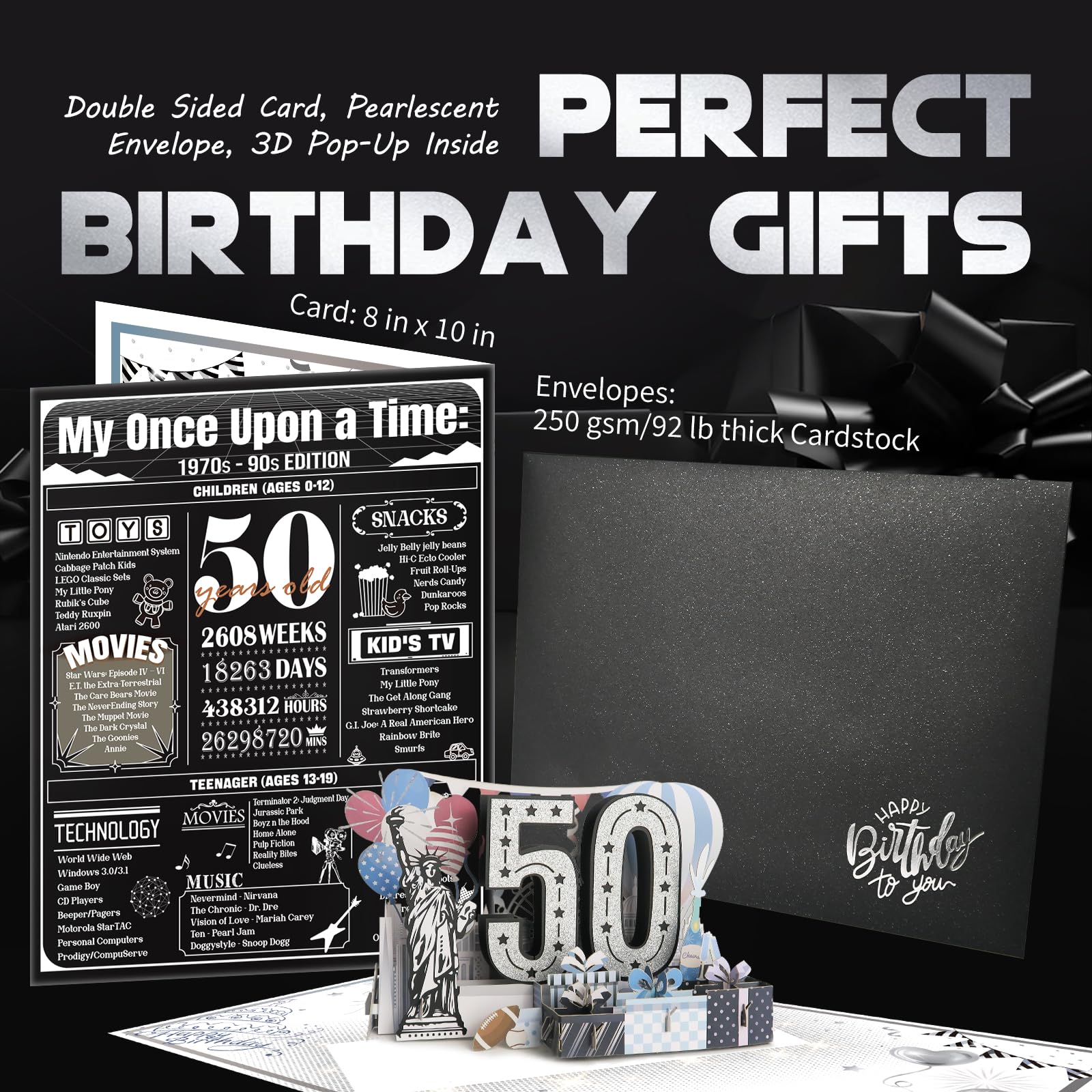 80th Birthday Card for Women Her, Large 3D Pop Up 80th Birthday cards forMom Grandma, Happy 80 Year Old Birthday Decorations for Wife Sister Funny Birthday Gifts, Back to 1946, Pink