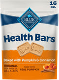Blue Buffalo Health Bars Pumpkin & Cinnamon Dog Biscuits, 16 oz | Oven-Baked, Crunchy Texture, No Chicken By-Product, Corn, Wheat, or Soy