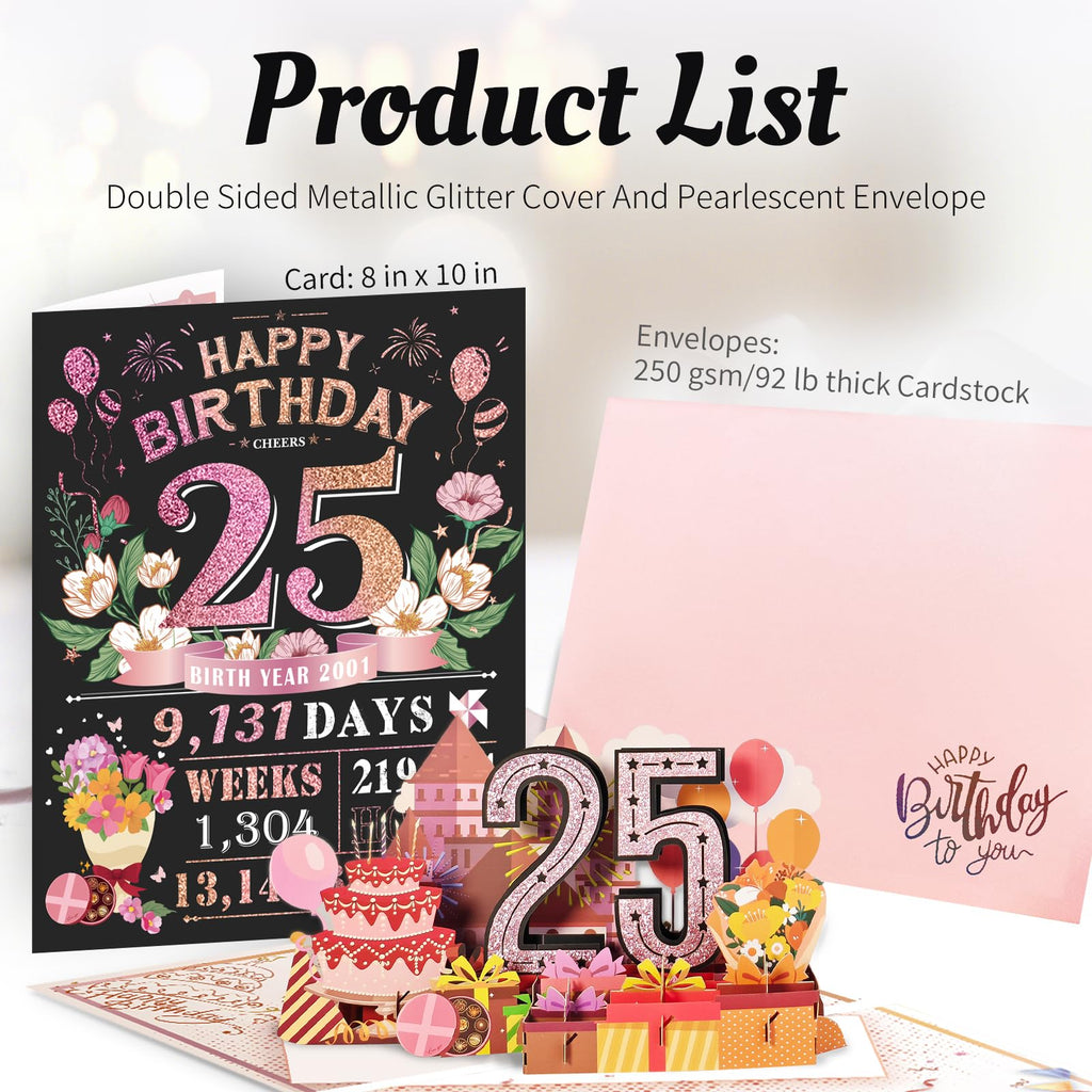 80th Birthday Card for Women Her, Large 3D Pop Up 80th Birthday cards forMom Grandma, Happy 80 Year Old Birthday Decorations for Wife Sister Funny Birthday Gifts, Back to 1946, Pink