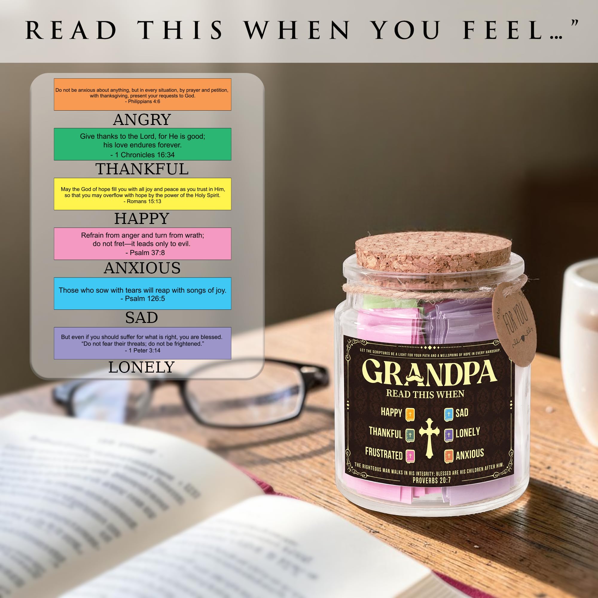 Bible Verses Jar for Daughter – Daughter Gifts From Mom, Graduation Gifts for Daughters, 92 Bible Verses Folded by hand, Christian Gift for Women