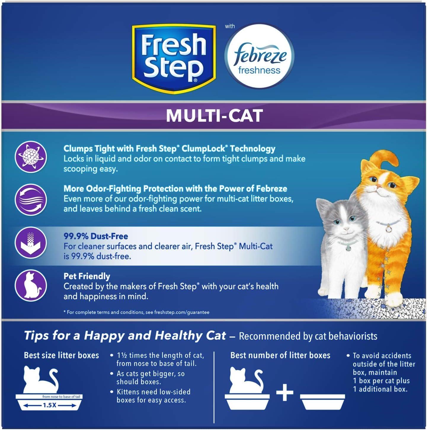 Fresh Step Advanced Odor Shield Clumping Cat Litter with Gain, 18.5 lb, 2Pk | Odor Shield with Ammonia Block Technology, Low Dust, Multi Cat, Compatible with Most Automatic Litter Boxes
