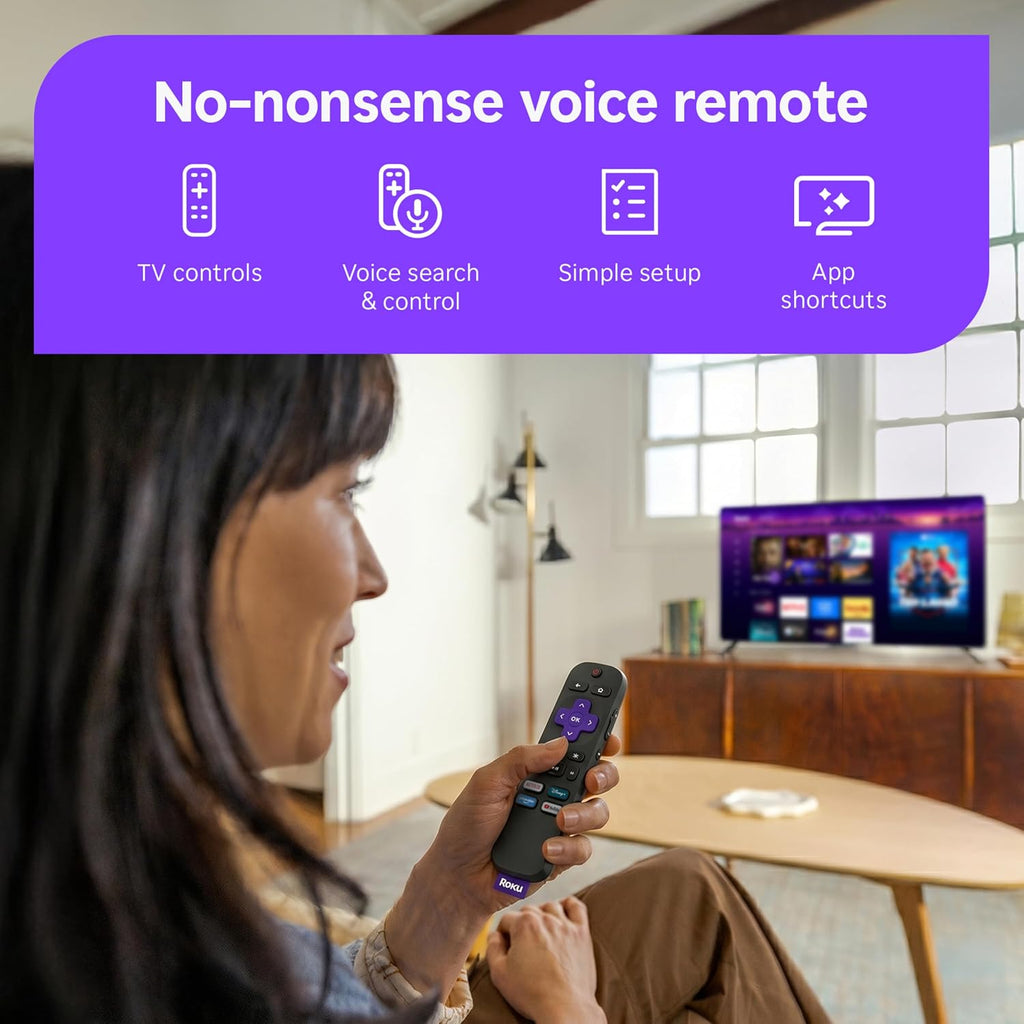 Roku Streaming Stick HD with Voice Remote | Compact 4K Streaming Device for TV with Roku Voice Remote & Long-Range Wi-Fi - Free & Live Local News, Sports