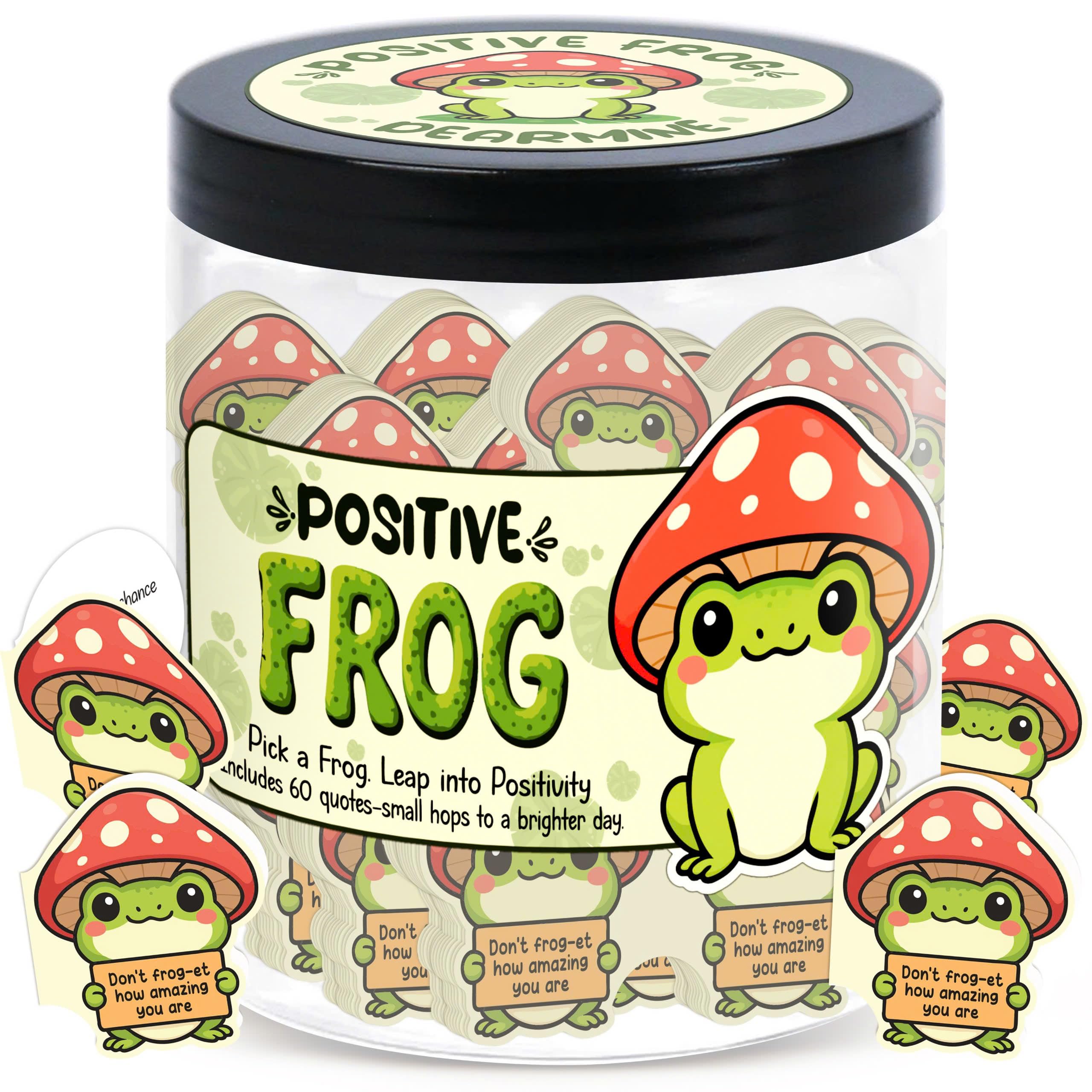 DEARMINE 60 Positive Pickle Cards Jar, Birthday Gifts for Women, Teens, Adults, Back to School Gift, White Elephant Gifts, Stocking Stuffers, Teen Girl Gifts Trendy Stuff