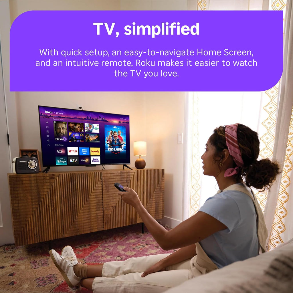 Roku Streaming Stick HD with Voice Remote | Compact 4K Streaming Device for TV with Roku Voice Remote & Long-Range Wi-Fi - Free & Live Local News, Sports