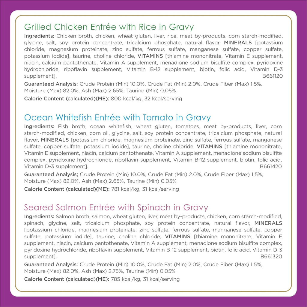 Purina Fancy Feast Gravy Lovers, Poultry & Beef Wet Cat Food, 3oz, 24-Pack | Variety Pack, grilled gourmet texture made with no artificial colors or preservatives, 100 percent complete and balanced
