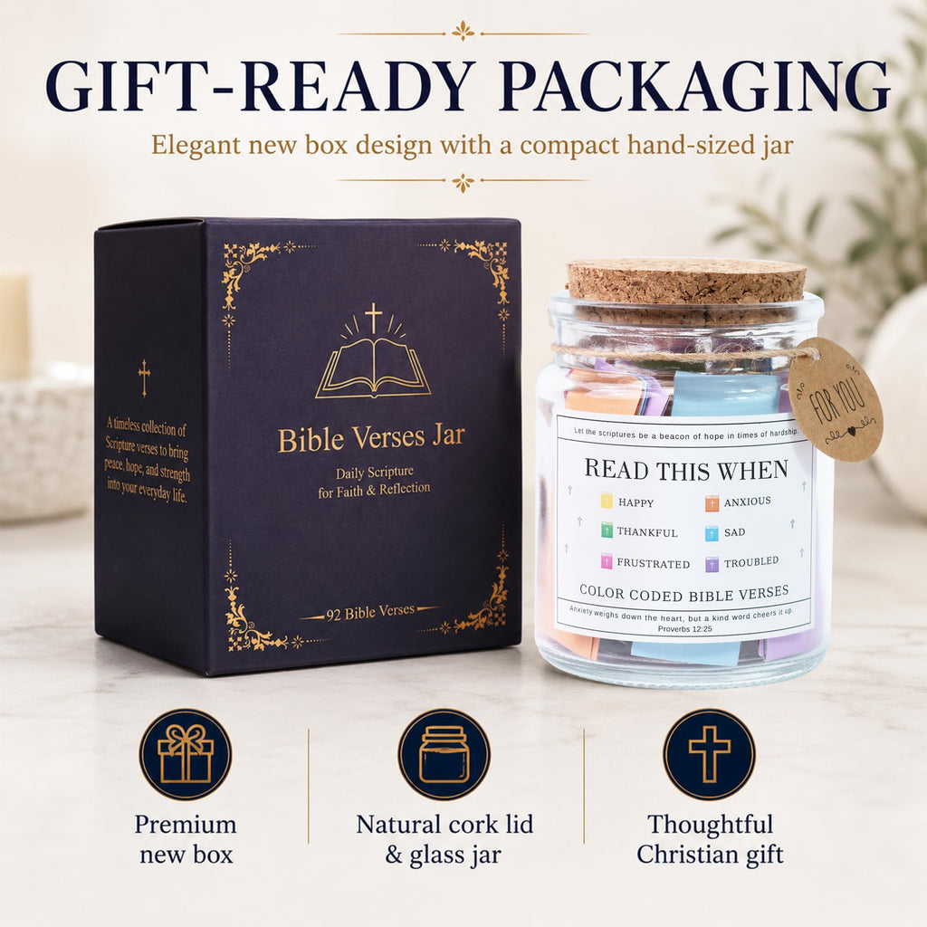 Bible Verses Jar for Daughter – Daughter Gifts From Mom, Graduation Gifts for Daughters, 92 Bible Verses Folded by hand, Christian Gift for Women