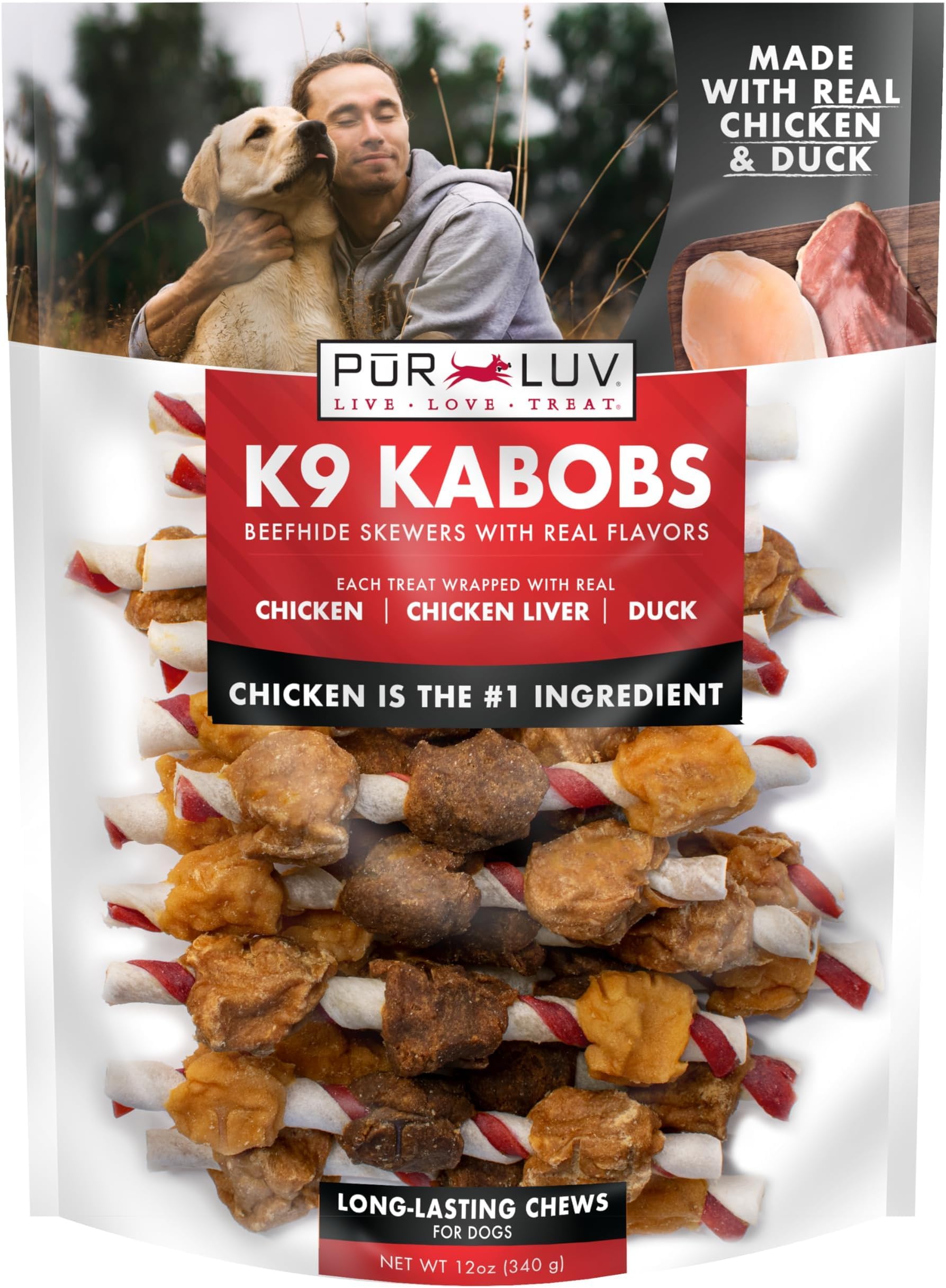 Pur Luv Chicken Wrapped Sweet Potato Dog Treats, Rawhide Free Jerky Wraps, Made with Real Chicken, 16 Oz, Healthy, Easily Digestible, Long Lasting, High Protein Treat, Satisfies Dog's Urge to Chew | Rawhide-free, high-protein jerky wrap: real chicken arou