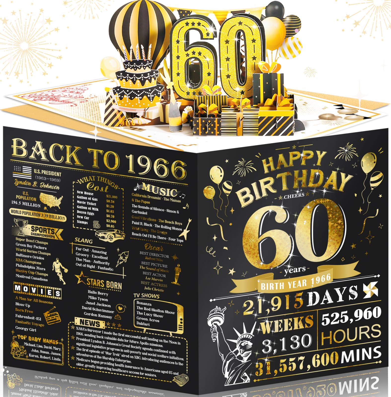 80th Birthday Card for Women Her, Large 3D Pop Up 80th Birthday cards forMom Grandma, Happy 80 Year Old Birthday Decorations for Wife Sister Funny Birthday Gifts, Back to 1946, Pink