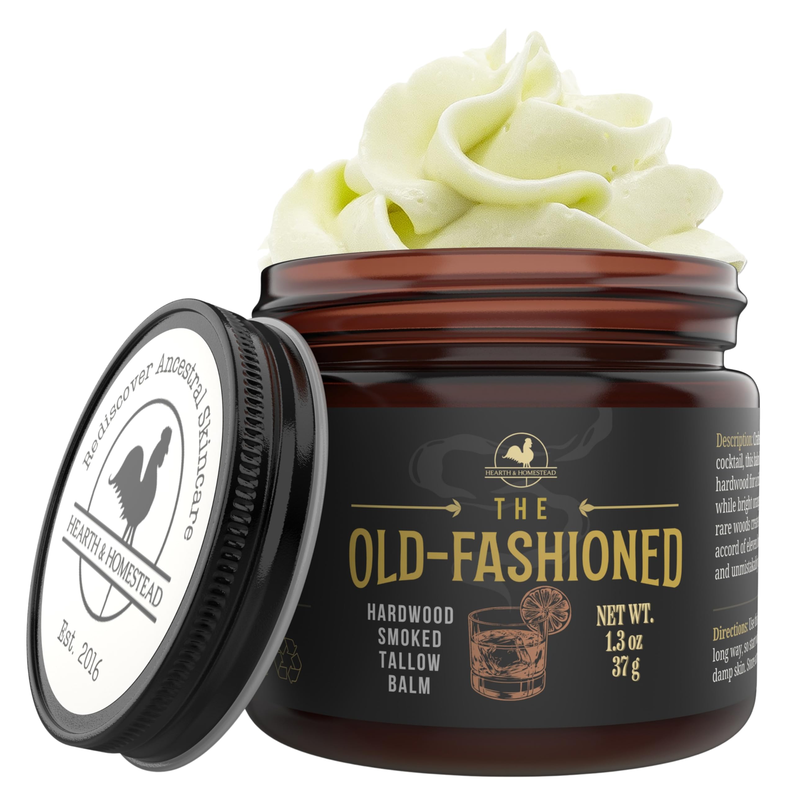 Hearth & Homestead Whipped Beef Tallow for Skin & Face, Unscented, 1.3oz | 100% Grass Fed & Finished, Eczema Cream & Body Butter, Only Organic Ingredients, For Skin & Face