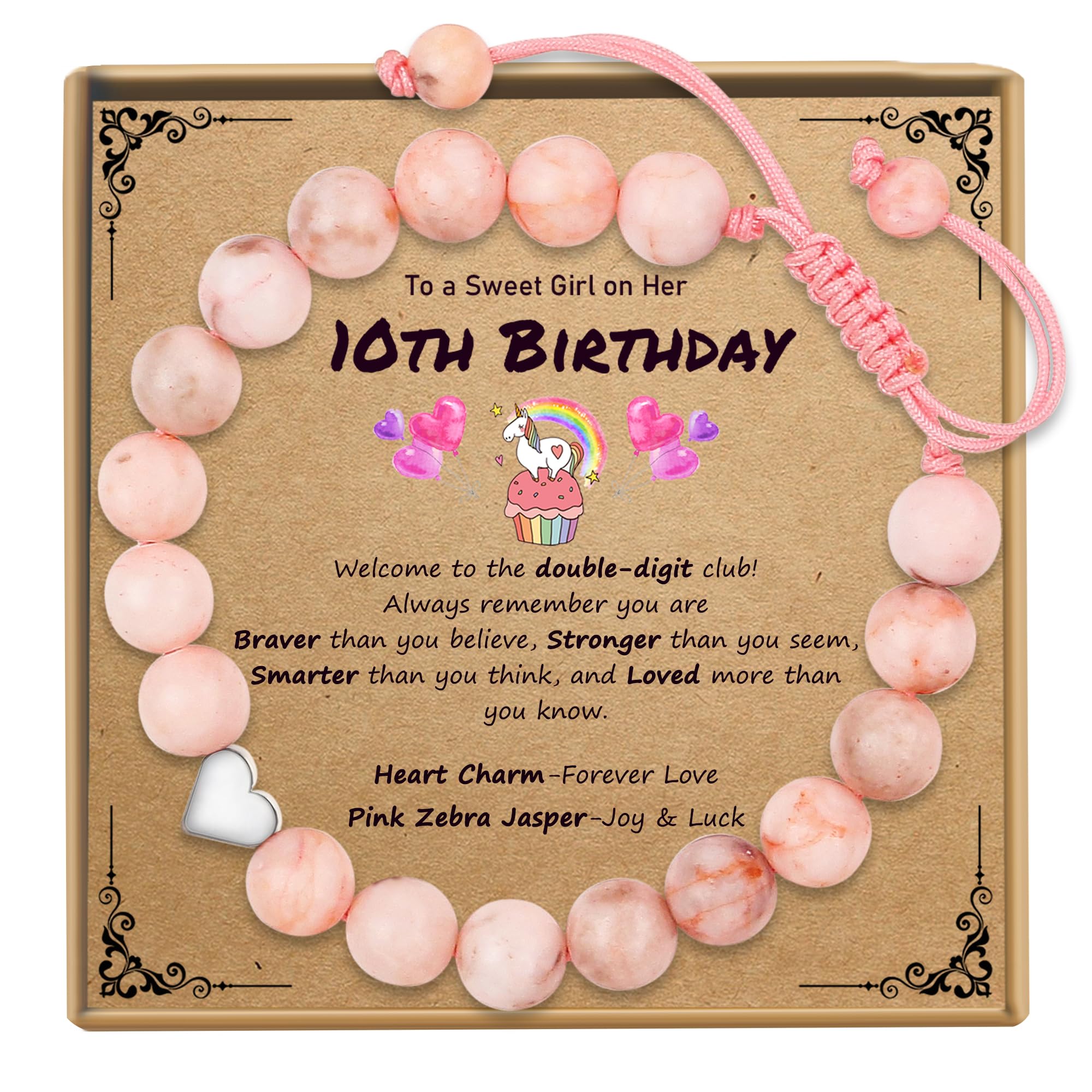 Sereney Birthday Gifts for Girls, 1-16 Year Old Girl Birthday Bracelet Gift | Adjustable Cross Pearl Beaded Bracelet, Happy Birthday Gifts for Daughter Granddaughter Niece, Handmade Link for Happy Bday