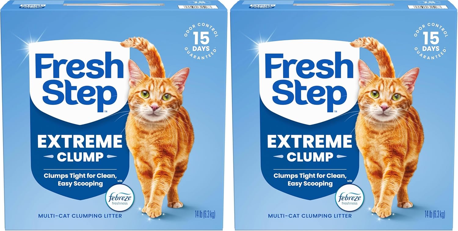 Fresh Step Advanced Odor Shield Clumping Cat Litter with Gain, 18.5 lb, 2Pk | Odor Shield with Ammonia Block Technology, Low Dust, Multi Cat, Compatible with Most Automatic Litter Boxes