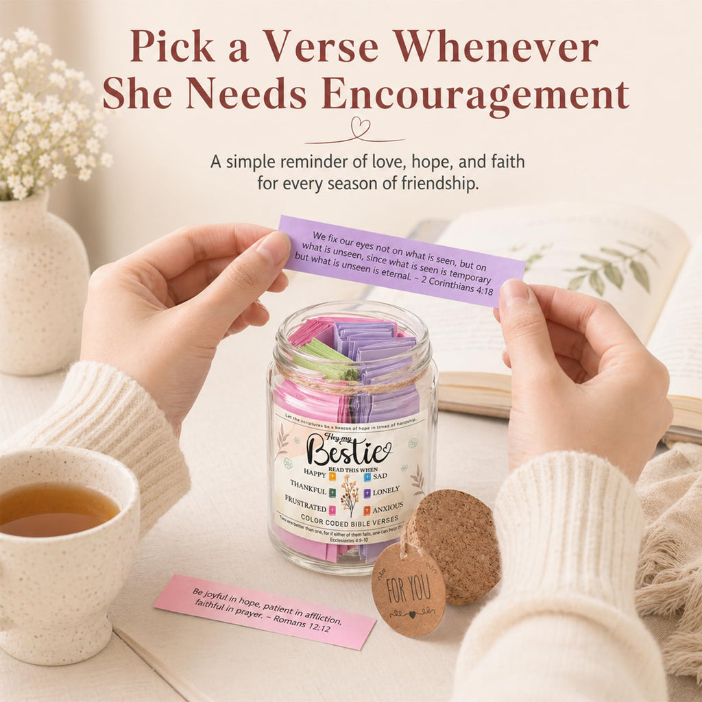 Bible Verses Jar for Daughter – Daughter Gifts From Mom, Graduation Gifts for Daughters, 92 Bible Verses Folded by hand, Christian Gift for Women