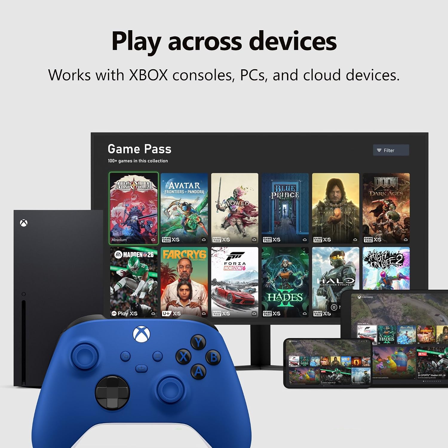 XBOX Wireless Gaming Controller | Shock Blue | Consoles, PCs, TVs, mobile, and more | Textured Grip | Wireless, Bluetooth, USB-C Connectivity